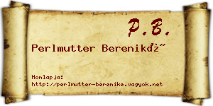 Perlmutter Bereniké névjegykártya